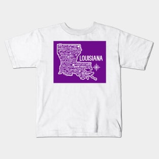 Louisiana Map Kids T-Shirt